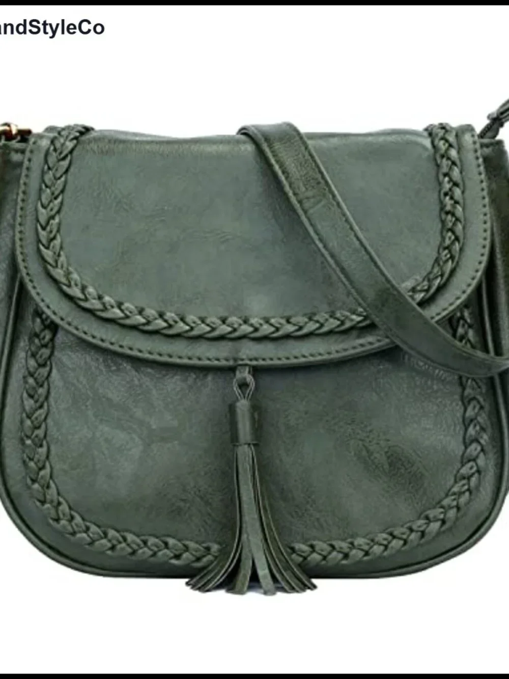 Casual Crossbody Bag for Women, Faux Leather Flap Saddle Purse with Tassel